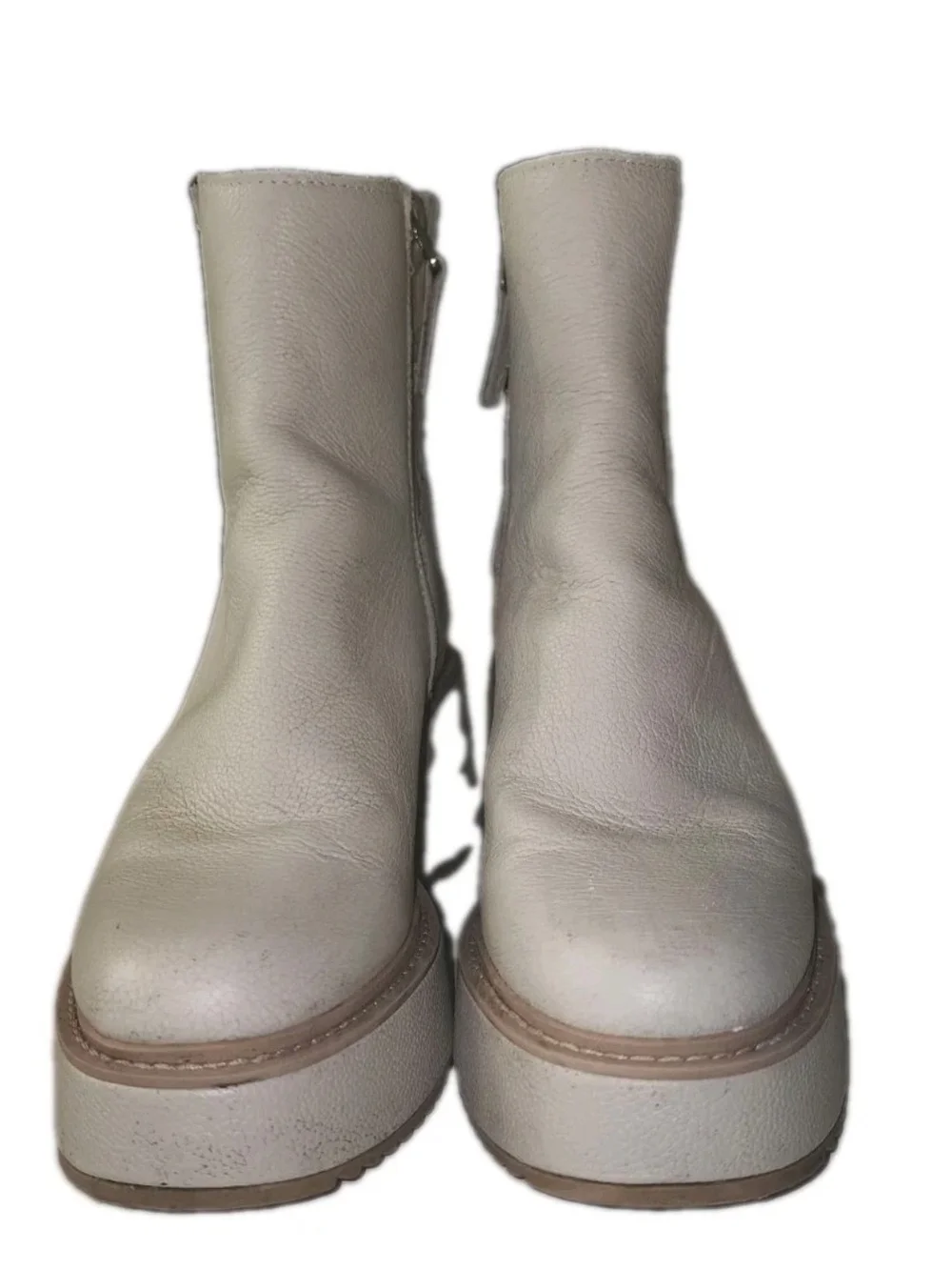 Dolce Vita Cream Platform Wedge Ankle Boots Size 7.5